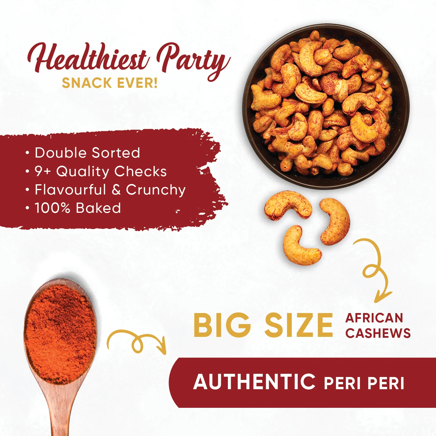 Premium Peri Peri Cashew Dry Roasted - Image 3