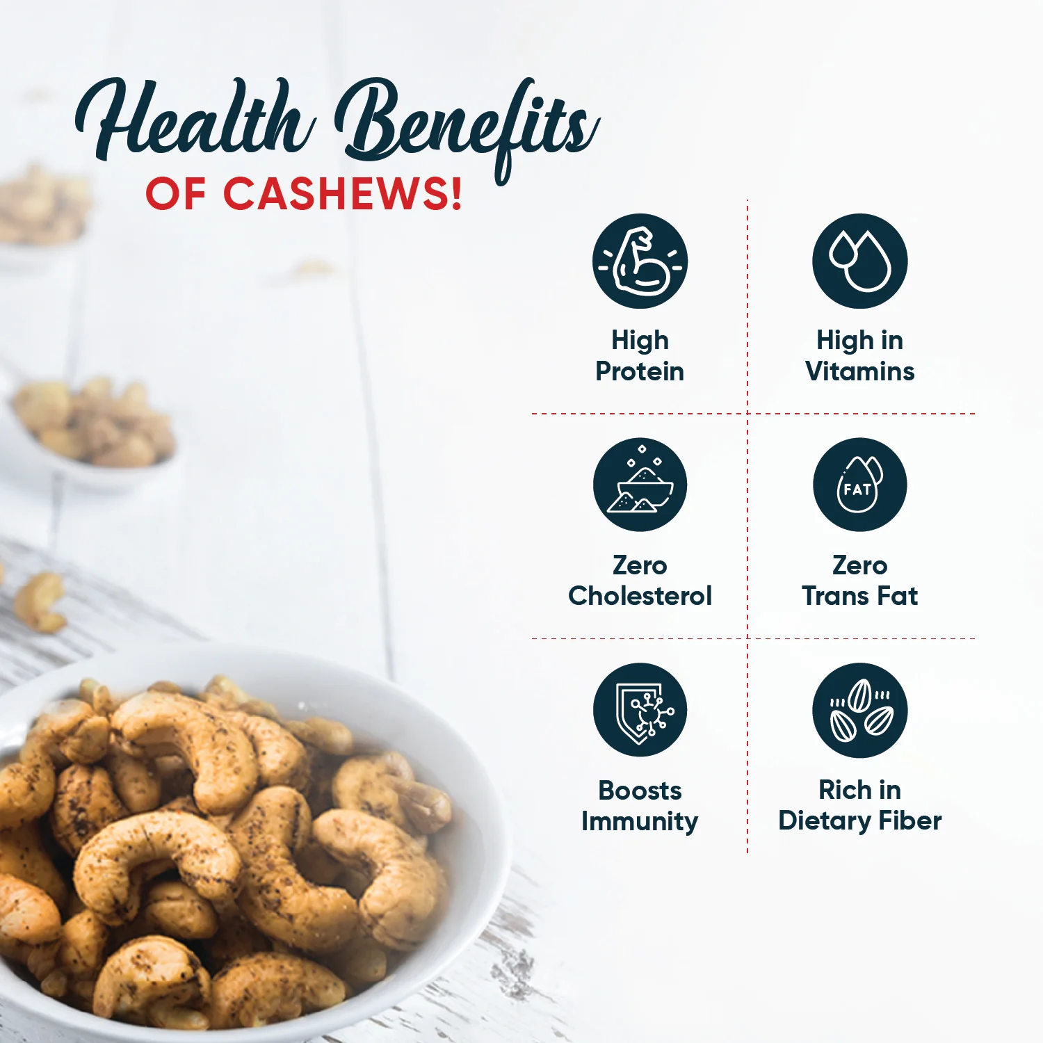 Premium Cashews Black Pepper flavoured | Dry Roasted - Image 3