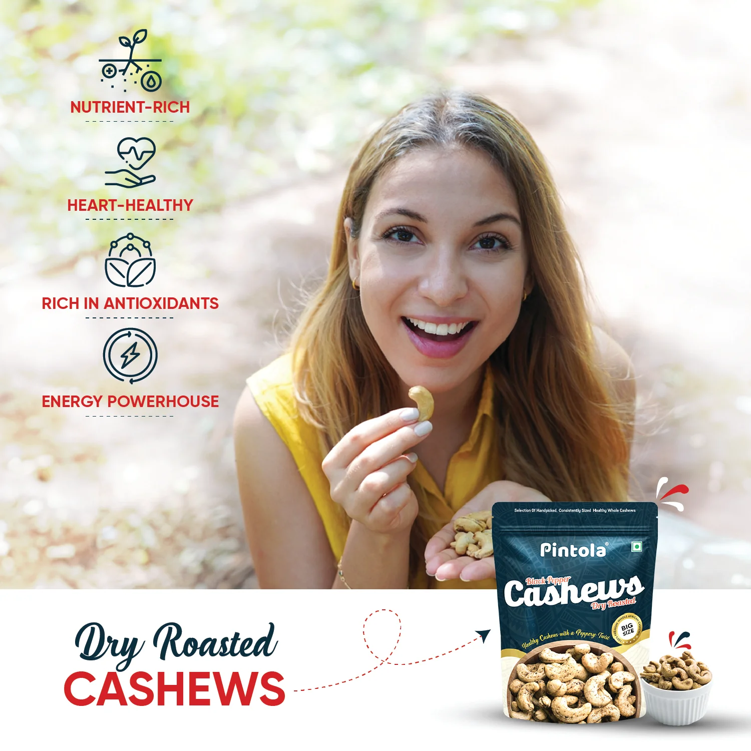 Premium Cashews Black Pepper flavoured | Dry Roasted - Image 4