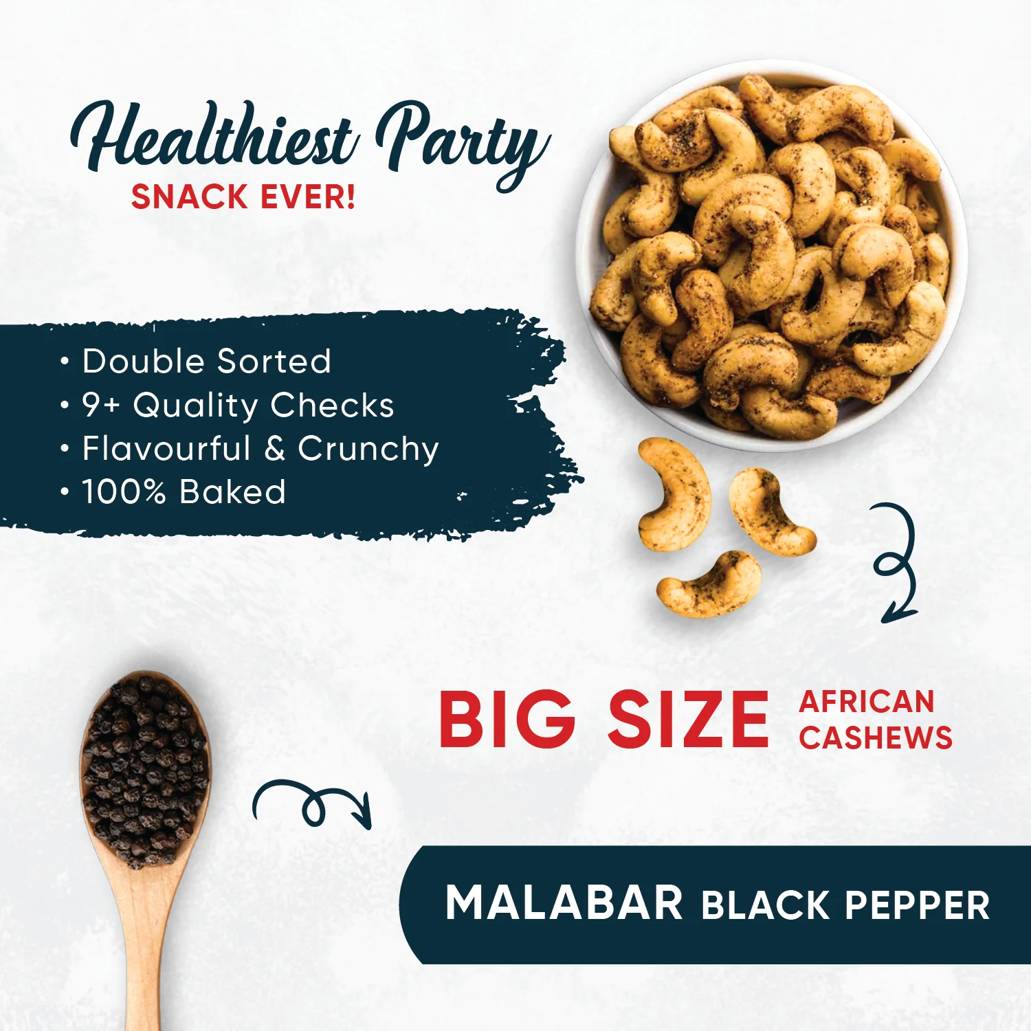 Premium Cashews Black Pepper flavoured | Dry Roasted - Image 5
